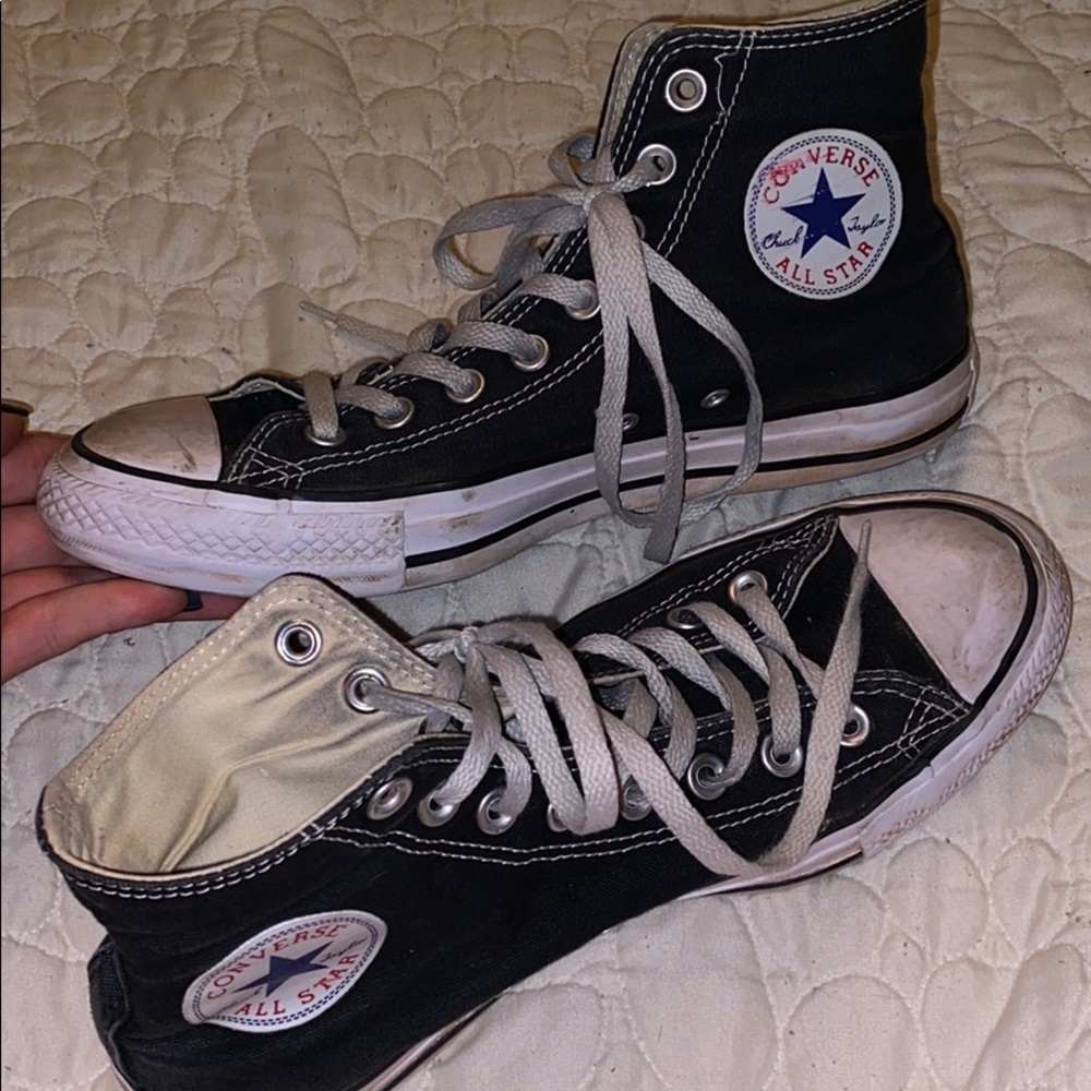 Black high top converse